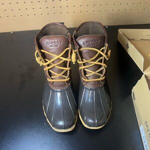 Sperry Brown and Tan Duck Boots